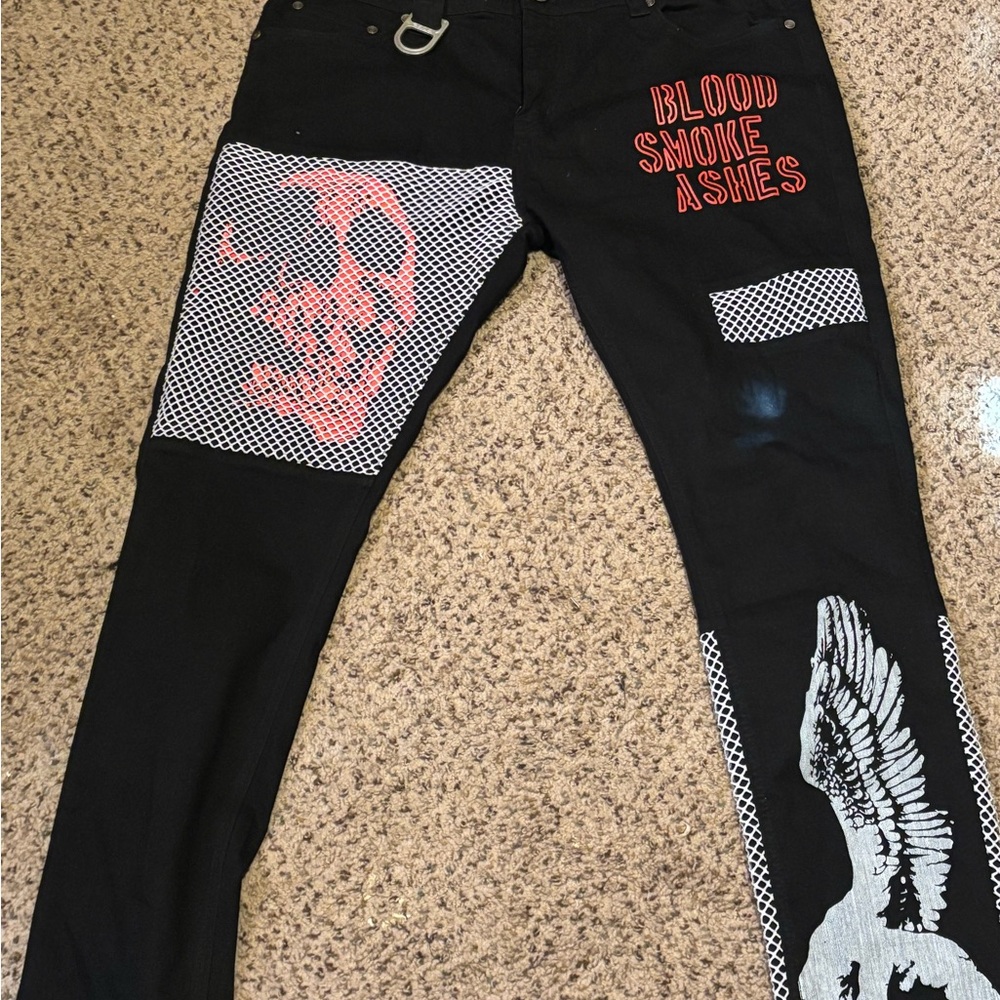 Black Graphic Men Jeans